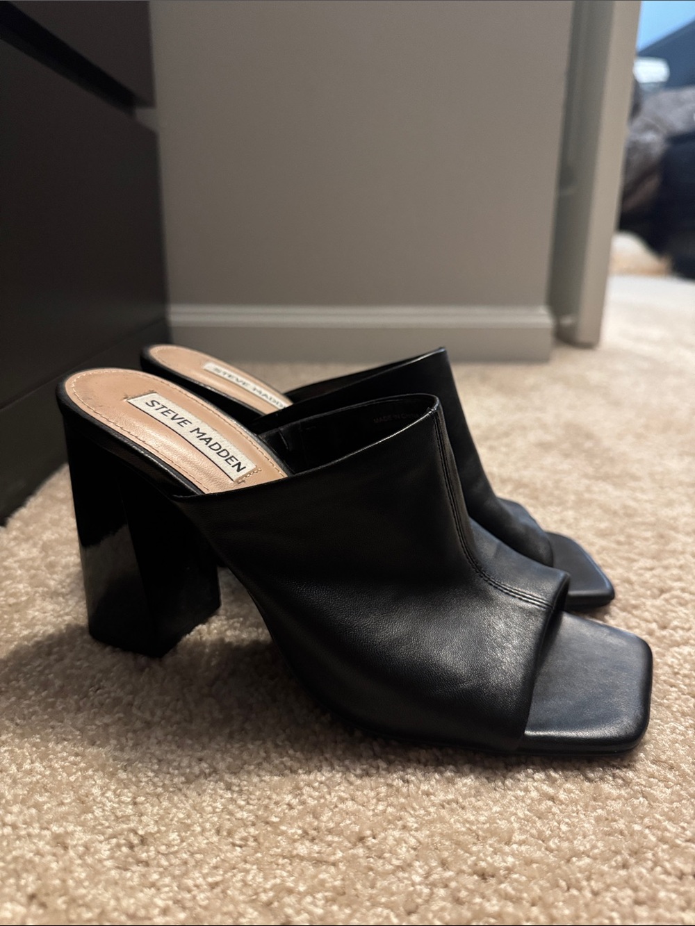Faux Leather Mules